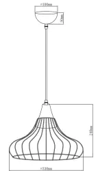 Dekoracyjna niebieska stożkowa vintage lampa wisząca z drutu Lotte 2660