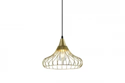 Decor Lotte złoty stożkowy vintage wisząca lampa druciana 2646
