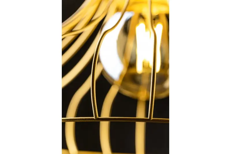 Decor Lotte złoty stożkowy vintage wisząca lampa druciana 2646