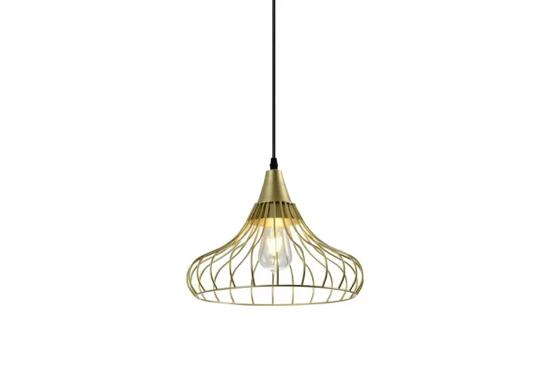 Decor Lotte złoty stożkowy vintage wisząca lampa druciana 2646