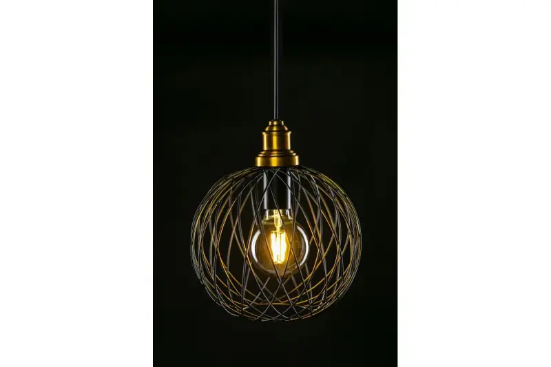 Decor Viela czarna metalowa wisząca lampa druciana, kulista, średnica 25 cm 6972