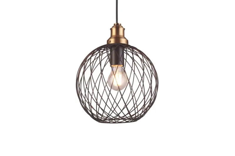 Decor Viela czarna metalowa wisząca lampa druciana, kulista, średnica 25 cm 6972