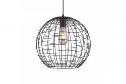 Decor Viela czarno-złota druciana metalowa lampa wisząca kulista, średnica 35 cm, 6996
