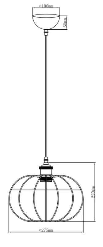 Decor Viela wisząca lampa druciana, kulista, miedziana, średnica 27,5 cm 7047