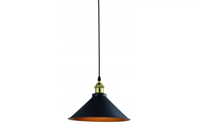 Decor Mani czarna złota metalowa lampa wisząca, średnica 30 cm 4076