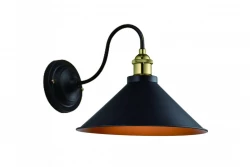 Decor Mani czarno-złota metalowa lampa ścienna, średnica 22 cm, 4052