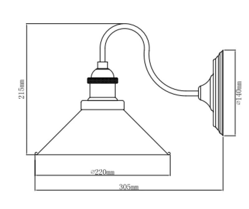 Decor Mani czarno-złota metalowa lampa ścienna, średnica 22 cm, 4052