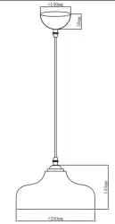 Decor Marite klasyczna lampa wisząca czarne barwione szkło średnica 26 cm 7061