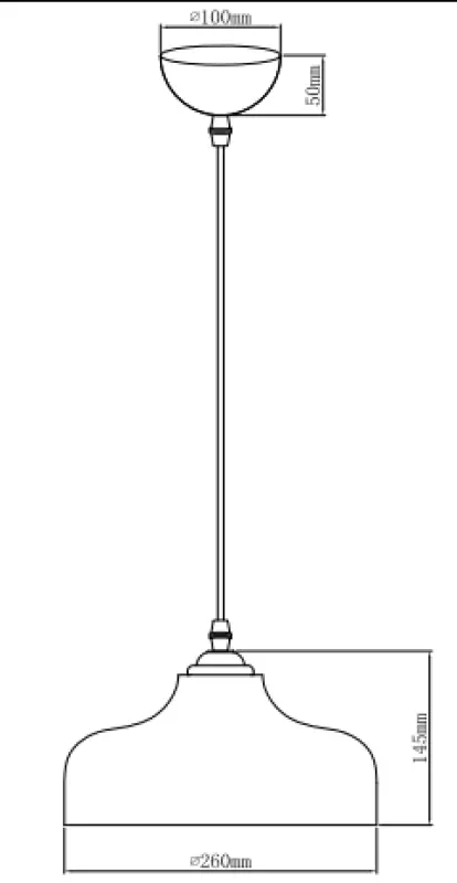Decor Marite klasyczna lampa wisząca czarne barwione szkło średnica 26 cm 7061