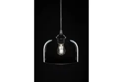 Decor Lati cylindryczna czarna lampa wisząca ze szkła, średnica 23,5 cm 7122