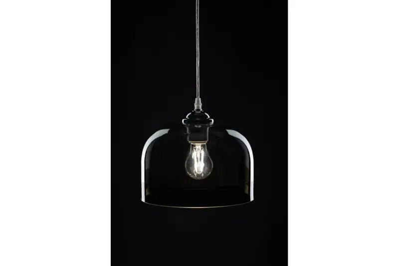 Decor Lati cylindryczna czarna lampa wisząca ze szkła, średnica 23,5 cm 7122