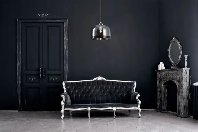 Decor Lati cylindryczna czarna lampa wisząca ze szkła, średnica 23,5 cm 7122