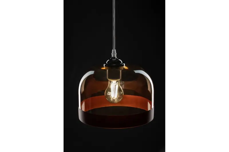 Decor Lati cylindryczna bursztynowa lampa wisząca ze szkła, średnica 23,5 cm 7146