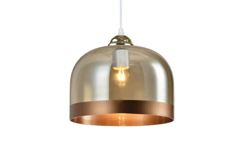 Decor Lati cylindryczna bursztynowa lampa wisząca ze szkła, średnica 23,5 cm 7146