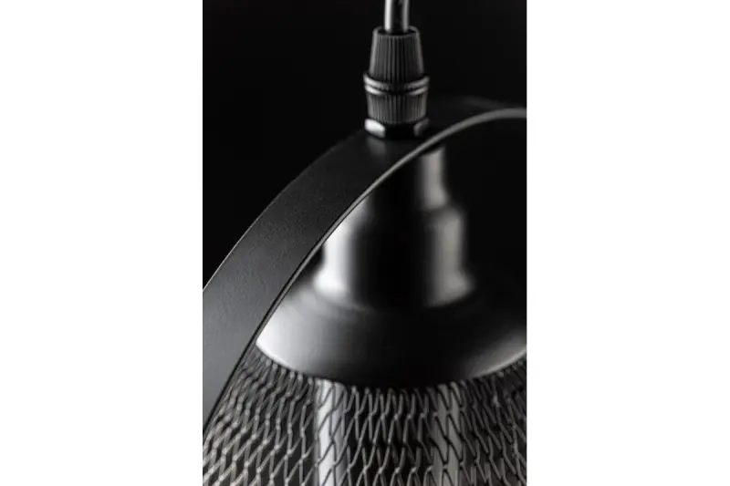 Lampa wisząca Decor Xalis z czarnym kloszem drucianym i metalową ramką, średnica 18,5 cm, 7320