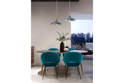 Decor Skandi nowoczesna niebieska lampa wisząca, średnica 35 cm, 7429