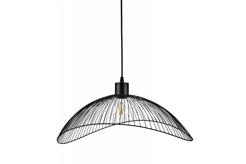 Deco Reto vintage czarna druciana lampa wisząca, średnica 40 cm, 4137