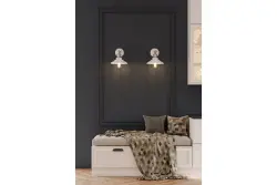 Decor Loret regulowana biała lampa ścienna o średnicy 20 cm 7871