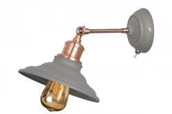 Decor Loret regulowana szara lampa ścienna z włącznikiem, średnica 20 cm, model 8229
