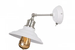 Dekor Loret regulowana biała lampka ścienna z włącznikiem, średnica 20 cm, model 8267