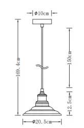 Decor Loret ponadczasowa biała lampa wisząca o średnicy 20,5 cm 9691