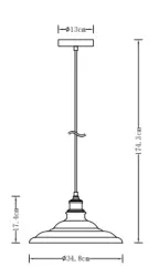 Grijze hanglamp Decor Loret, tijdloos, diameter 34,8 cm, model 9790
