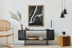 Decor Gianni stylowy czarny miedziany wiszący lampion o średnicy 22 cm 9974