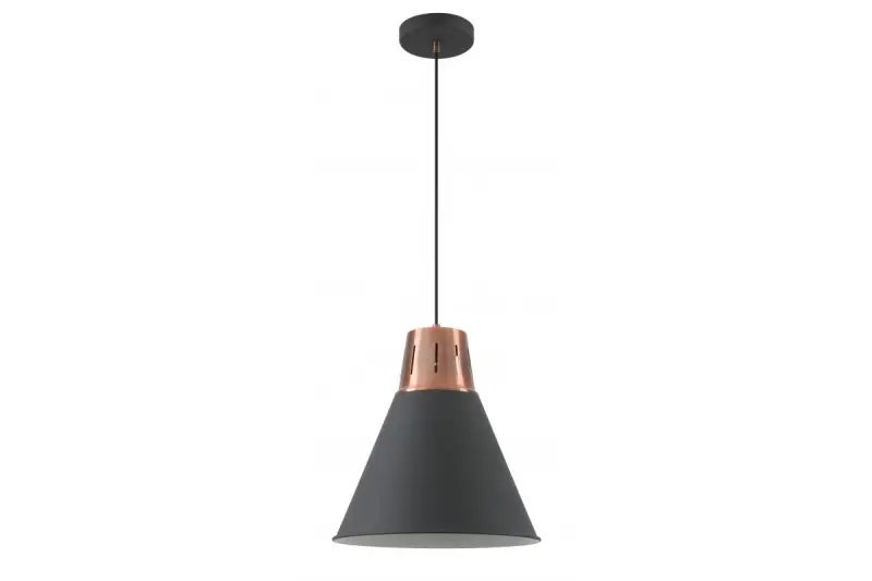 Decor Gianni stijlvolle zwarte koperen hanglamp met een diameter van 32 cm, model 8105.
