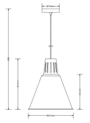 Decor Gianni stylowa całkowicie biała lampa wisząca, średnica 32 cm, 8112