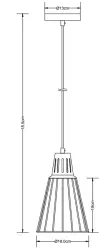 Dekoracyjna lampa wisząca Kaliope, modna szara, średnica 18 cm, model 8143
