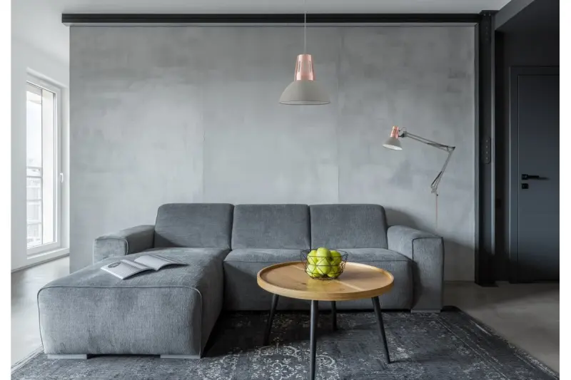 Grijze hanglamp Decor Artemia met industriële afwerking, diameter 34,5 cm, 2447