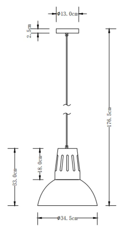 Grijze hanglamp Decor Artemia met industriële afwerking, diameter 34,5 cm, 2447