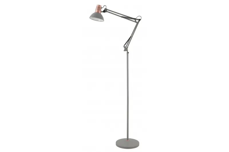 Dekor Artemia szara lampa podłogowa długa metalowa ramię średnica 16,5 cm 2300