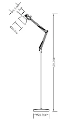 Decor Artemia biała lampa podłogowa, długa metalowa ramię, średnica 16,5 cm 2409