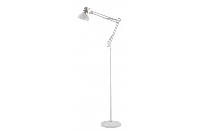 Decor Artemia biała lampa podłogowa, długa metalowa ramię, średnica 16,5 cm 2409