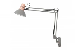Dekor Artemia szara lampa ścienna z metalowym ramieniem i białym wnętrzem, średnica 16,5 cm 2157