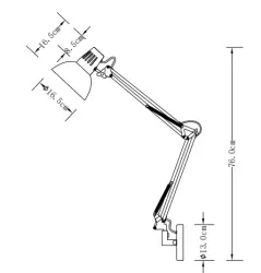 Dekor Artemia szara lampa ścienna z metalowym ramieniem i białym wnętrzem, średnica 16,5 cm 2157