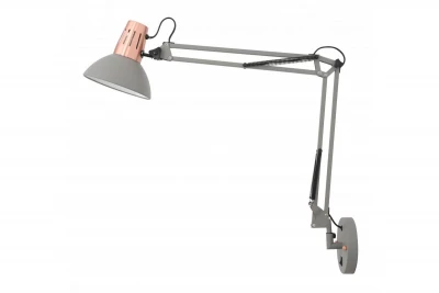 Dekor Artemia szara lampa ścienna z metalowym ramieniem i białym wnętrzem, średnica 16,5 cm 2157