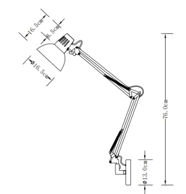 Dekor Artemia szara lampa ścienna z metalowym ramieniem i białym wnętrzem, średnica 16,5 cm 2157