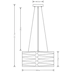 Decor Marisa czarna lampa wisząca ze zwężającymi się poziomymi przerwami, maks. 3 źródła światła, średnica 40 cm, 2584
