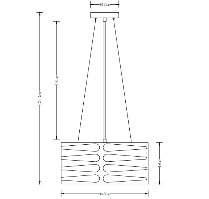 Decor Marisa szara lampa wisząca z zwężającymi się poziomymi przerwami, maks. 3 źródła światła, średnica 40 cm, 2607
