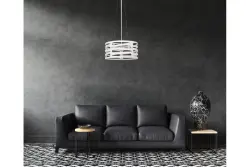 Decor Marisa biała lampa wisząca z zwężającymi się poziomymi prześwitami, maksymalnie 3 źródła światła, średnica 40 cm, 2782