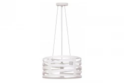 Decor Marisa biała lampa wisząca z zwężającymi się poziomymi prześwitami, maksymalnie 3 źródła światła, średnica 40 cm, 2782
