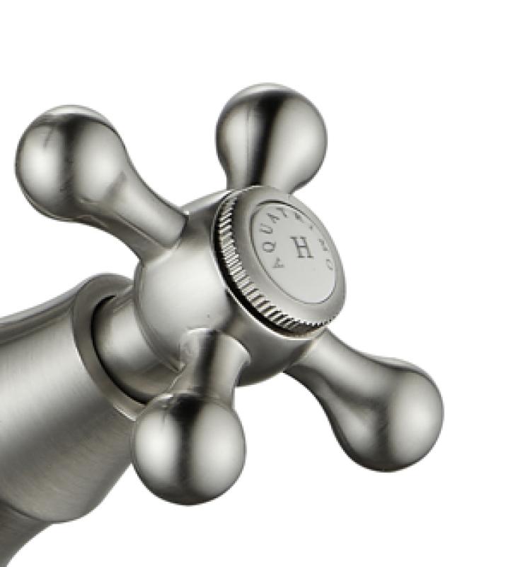 AquaTrimo Windsor 2-otworowa klasyczna bateria kuchenna w stylu nostalgicznym z wygiętym wylewką, stal nierdzewna 21WS7653NM