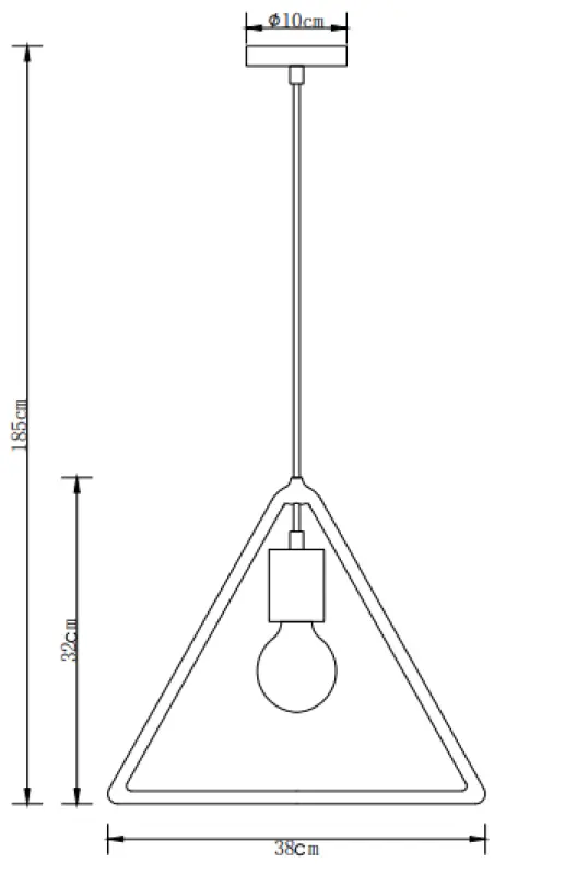 Dekor Gija czarna jednopunktowa trójkątna lampa wisząca 2621