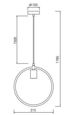 Dekor Fija czarna okrągła jednopunktowa lampa wisząca 2805