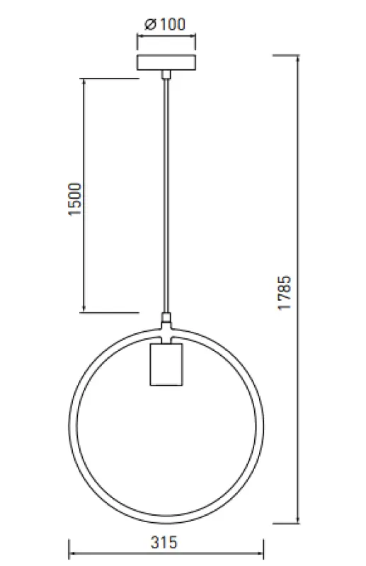 Decor Fija szara okrągła jednopunktowa lampa wisząca 2935