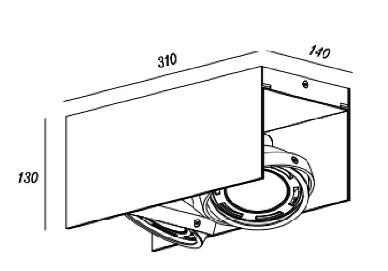 Decor Verso czarno-biała lampa sufitowa z ruchomą głowicą 2 źródła światła 4250