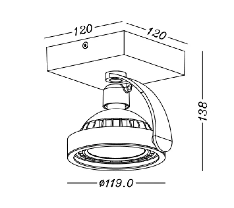 Deco Wally lampa sufitowa lub ścienna antracytowa z ruchomą głowicą, 1 źródło światła 4281