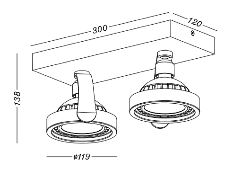 Decor Wally lampa sufitowa lub kinkiet antracyt w ruchomej głowicy 2 źródła światła 4304